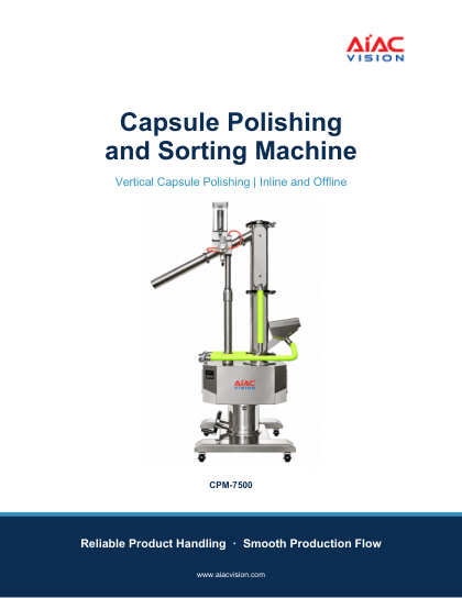 Capsule Polishing and Sorting Machine brochure cover