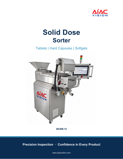 Solid Dose Sorter brochure cover